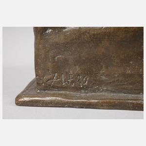 Bronze sitzendes Paar