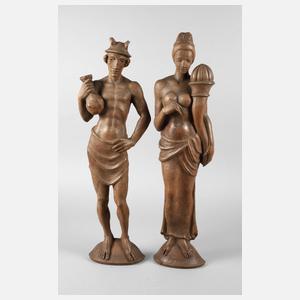 Paar figürliche Schnitzereien