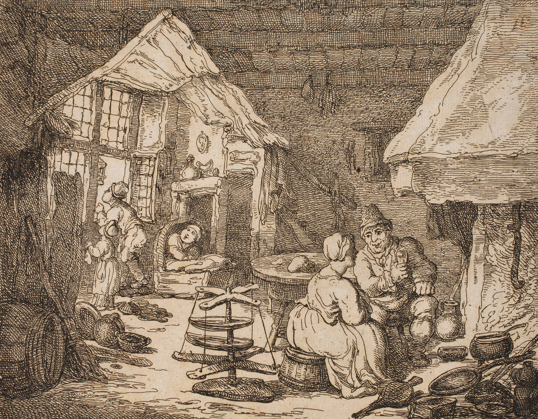 Nach Adrien van Ostade, Bäuerliches Interieur