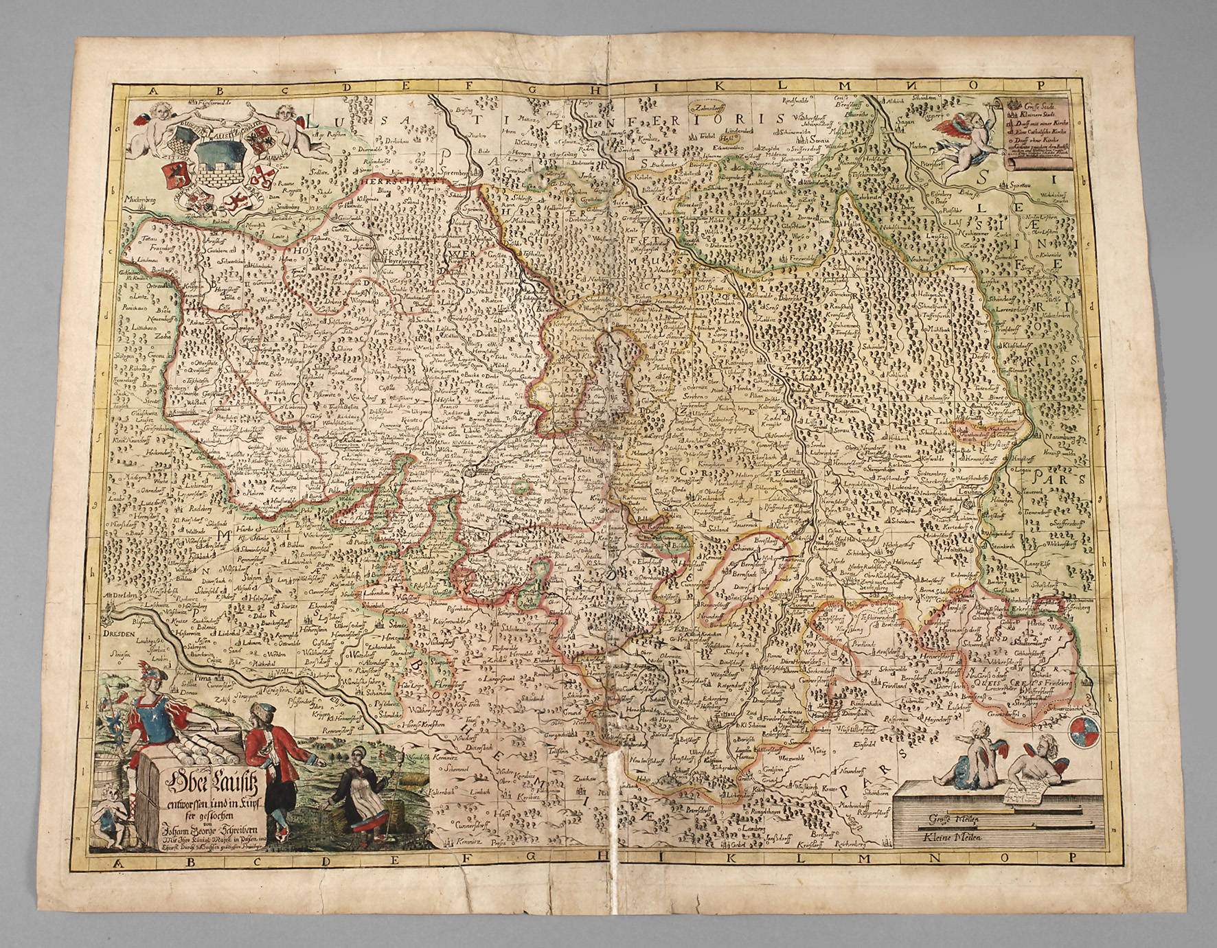 Johann Georg Schreiber Kupferstichkarte Oberlausitz