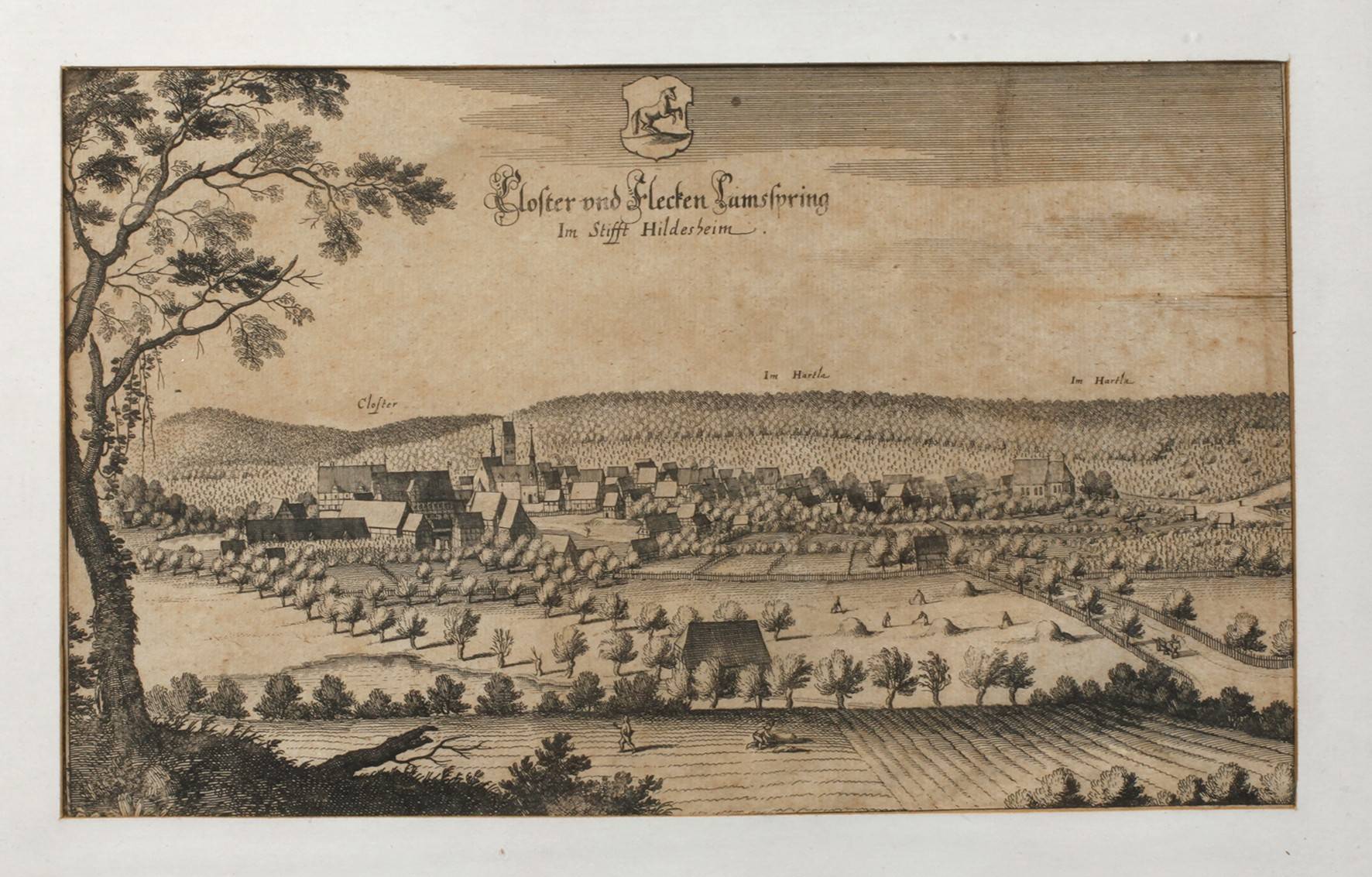 Merian, Matthäus d. Ä., ”Closter und Flecken Lamsspring... ”