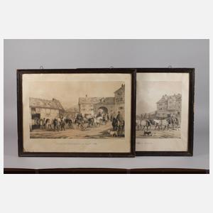 Ankunft und Abgang von Koppelpferden am Gasthof