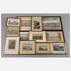 Konvolut gerahmte Stadtansichten