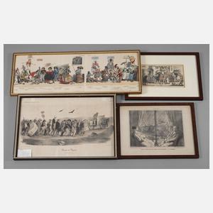 Konvolut französische Karikaturen