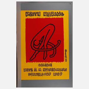 Keith Haring, Plakat der Galerie Hünermann