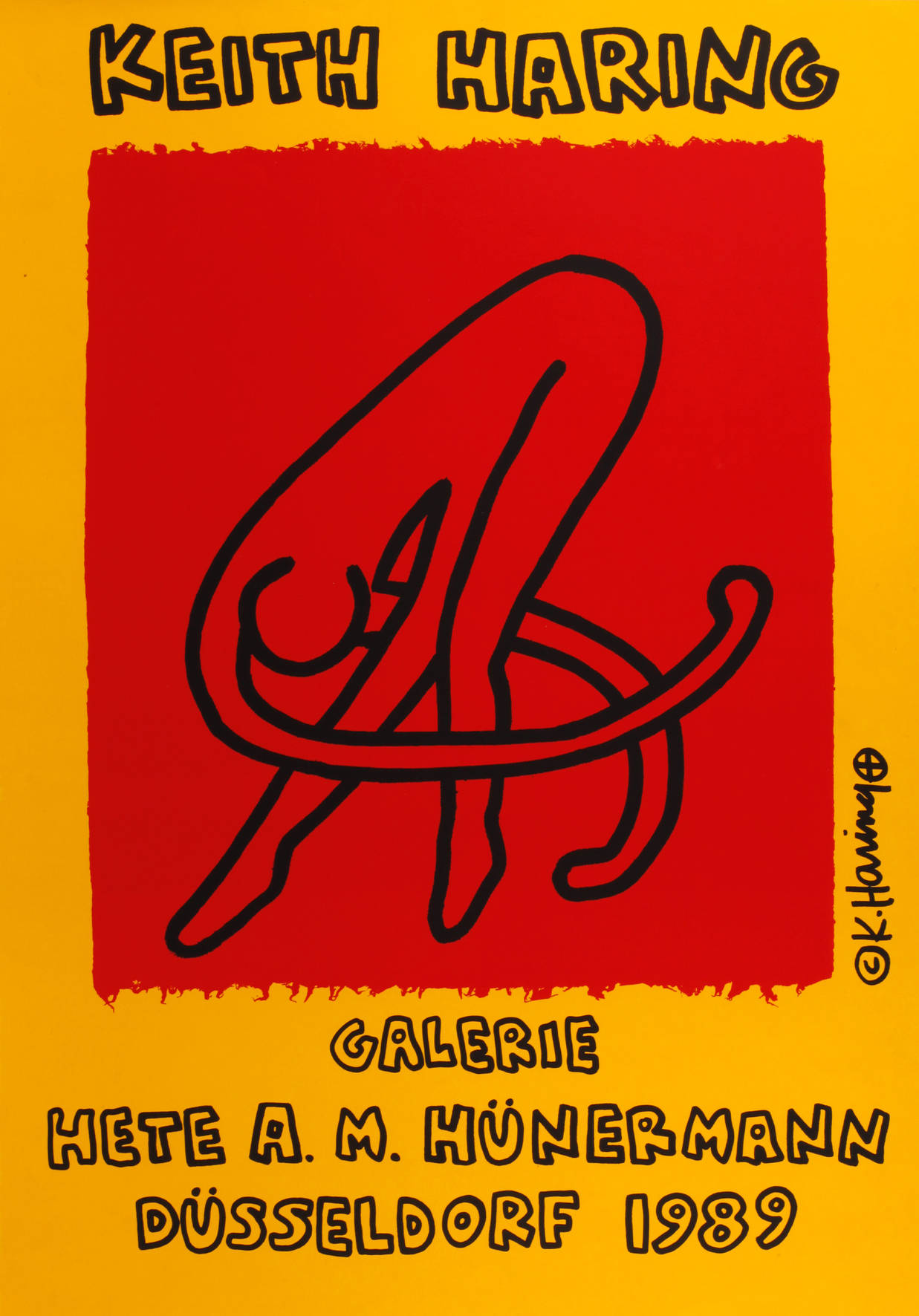 Keith Haring, Plakat der Galerie Hünermann