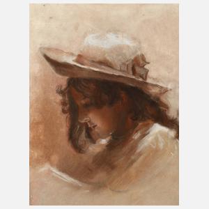 Eva Lehmann, attr., Mädchen mit Hut