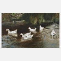 Prof. Franz Gräßel, attr., Enten am Weiher111