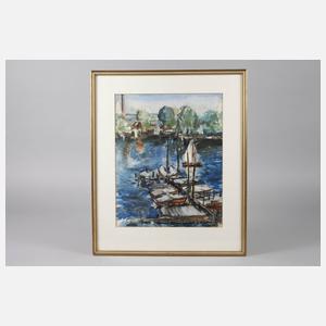 Segelboothafen im Sommer