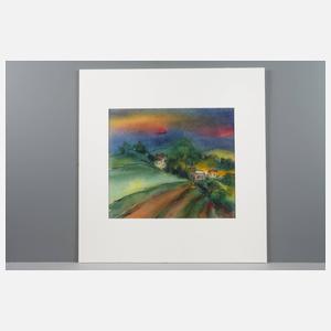 Albert Hennig, Dorf in bergiger Landschaft