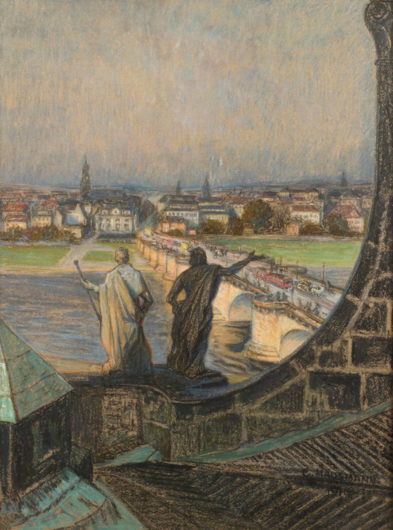 C. Hausmann, ”Blick von katholischer Hofkirche”