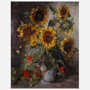 Friedrich Dietsch, Sonnenblumen mit Kapuzinerkresse