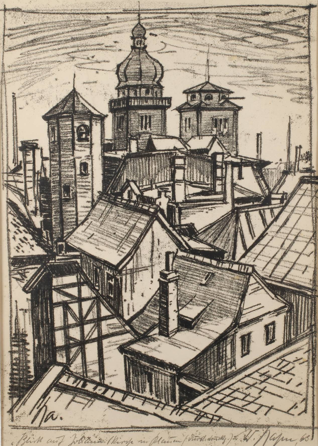 Walter Rahm, ”Blick auf Johanniskirche in Plauen”