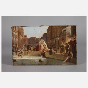 Prof. Julius Knorre, attr., ”Scene am Springbrunnen zu Königsberg”