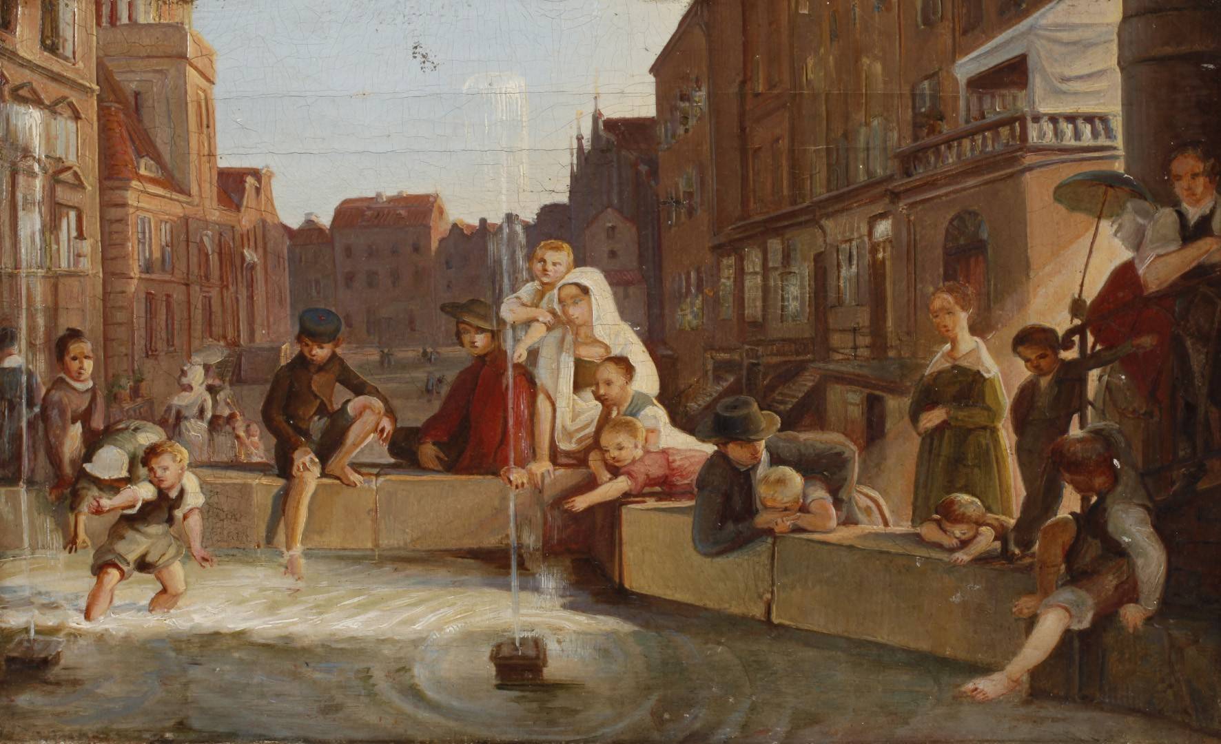 Prof. Julius Knorre, attr., ”Scene am Springbrunnen zu Königsberg”