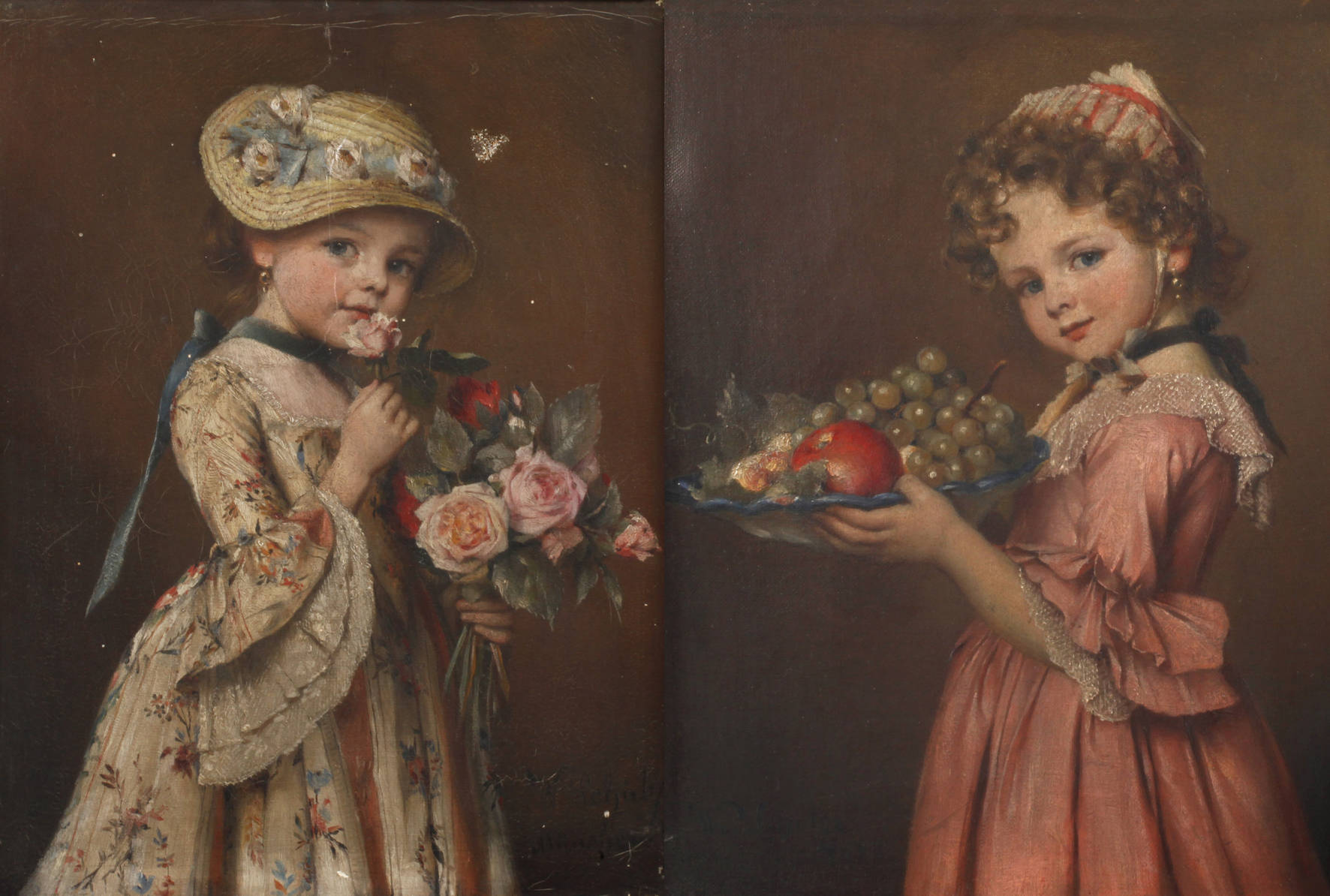 Wilhelm Schütze, Paar Kinderportraits, 1880