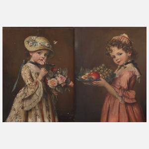 Wilhelm Schütze, Paar Kinderportraits, 1880