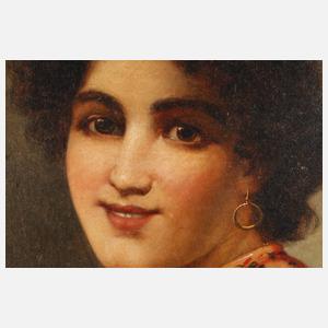 M. Adam, Südländerin mit Früchteschale