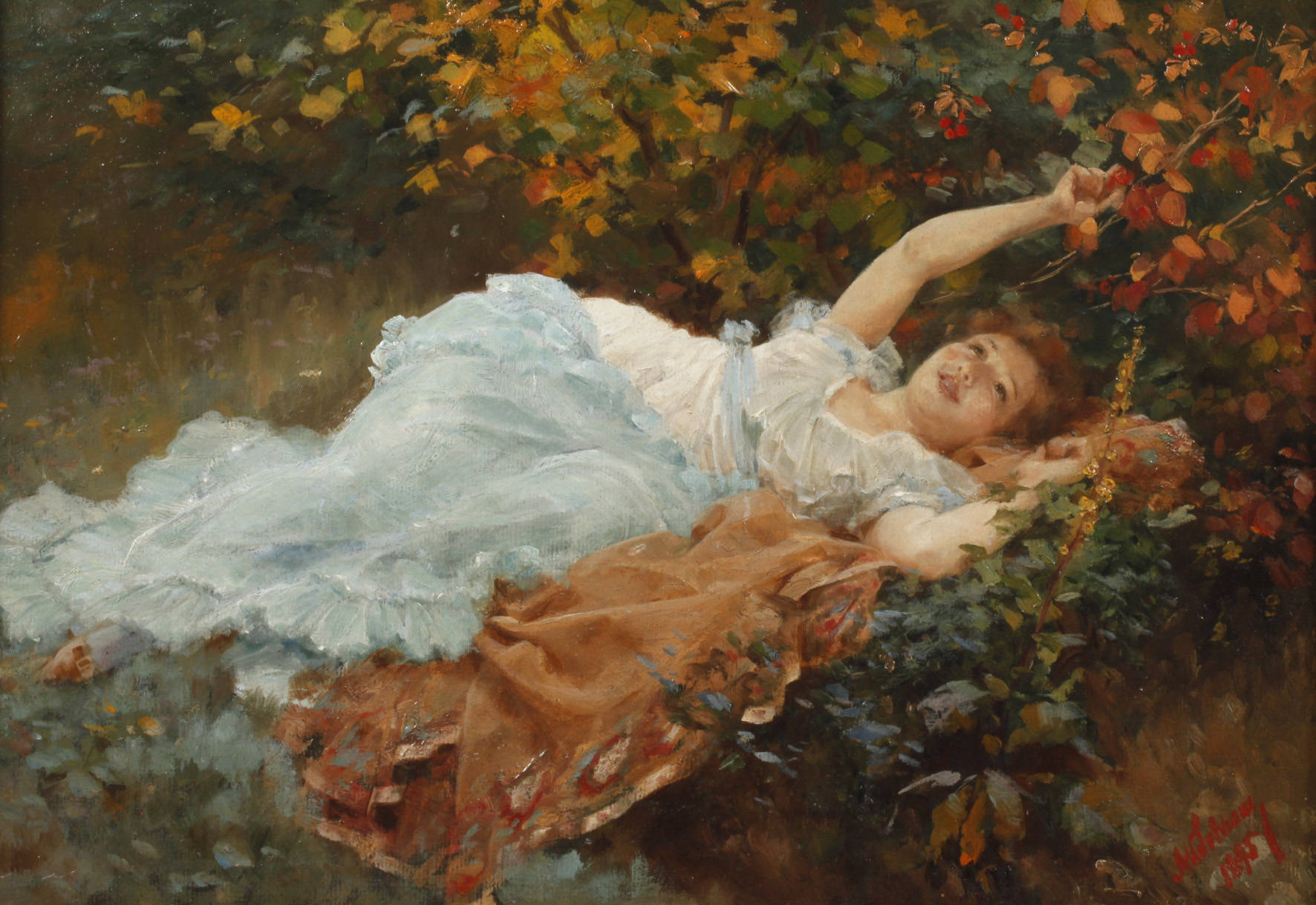 Prof. Alois Hans Schram, Mädchen im Herbstlaub