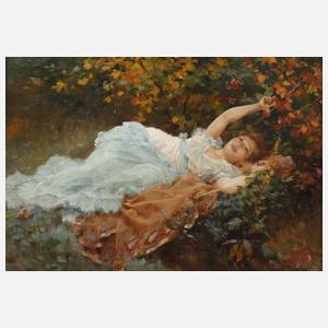 Prof. Alois Hans Schram, Mädchen im Herbstlaub