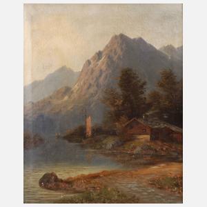 Alpines Bauernhaus am Gebirgssee