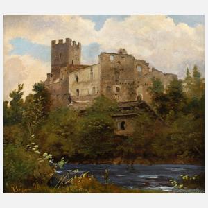 Anton Edvard Kieldrup, Burgruine am Fluss