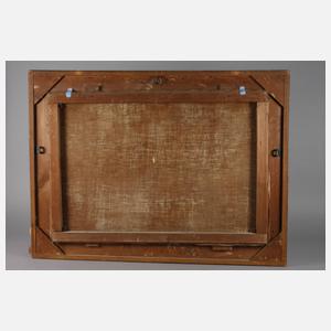 F. Kollmann, Segelboot in der Brandung vor Felsenküste