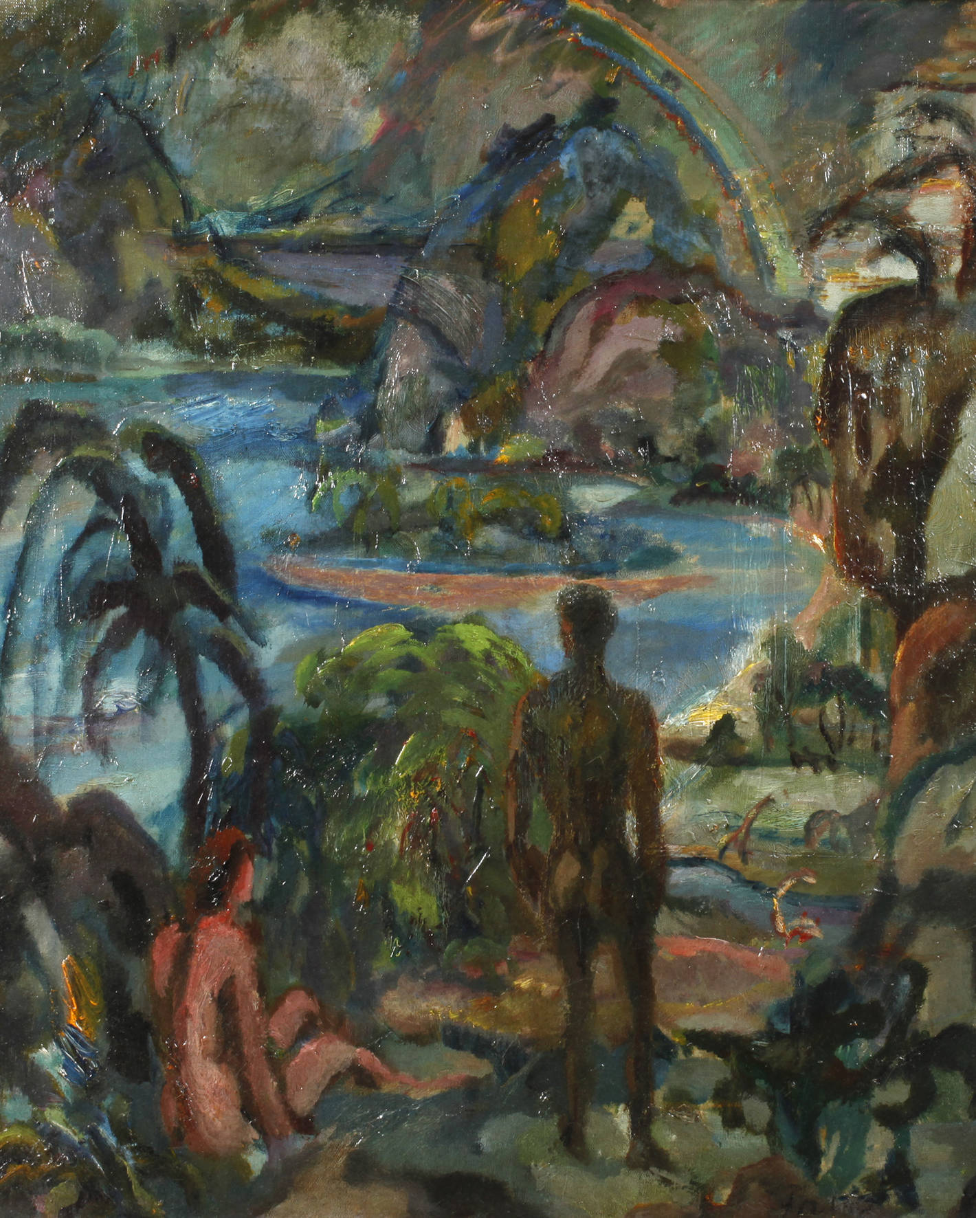 Fritz Faber, attr., Adam und Eva im Paradies