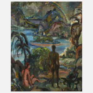 Fritz Faber, attr., Adam und Eva im Paradies