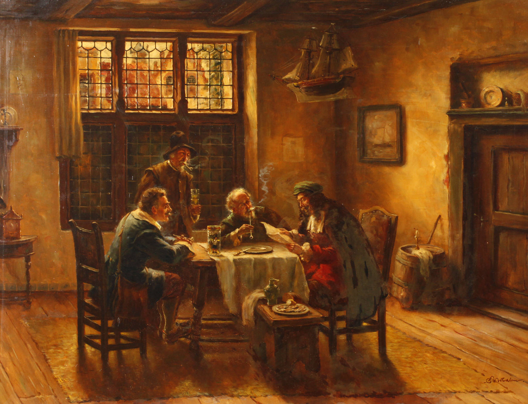 Gesellige Runde im holländischen Kaufmannskontor