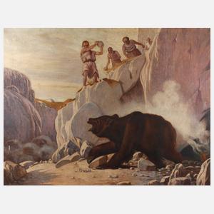 J. Szabó, Steinzeitliche Bärenjagd