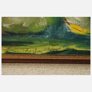 Irene Fischer-Nagel, Pferd unter Laubbäumen