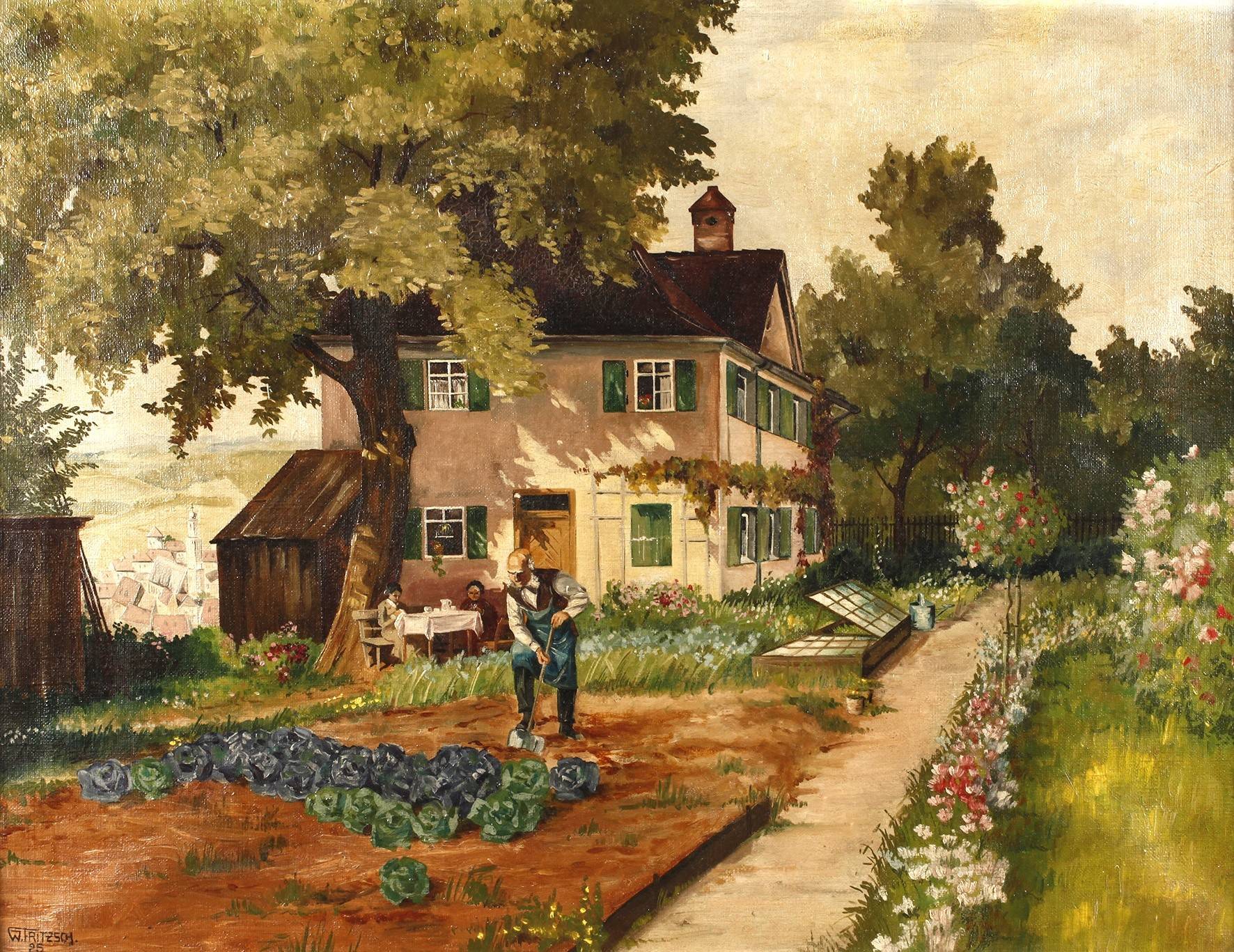 W. Fritzsch, Bauer im Garten