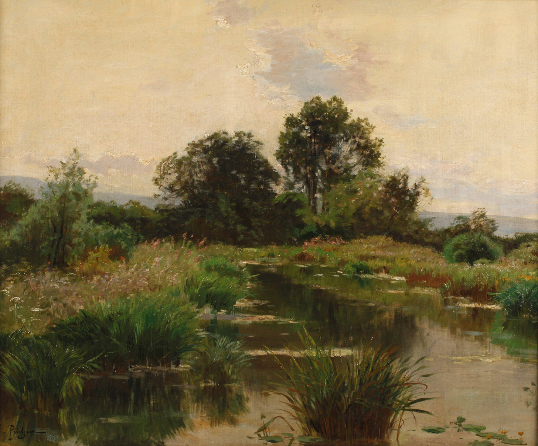 Edmond Marie Petitjean, Sommerliche Teichlandschaft