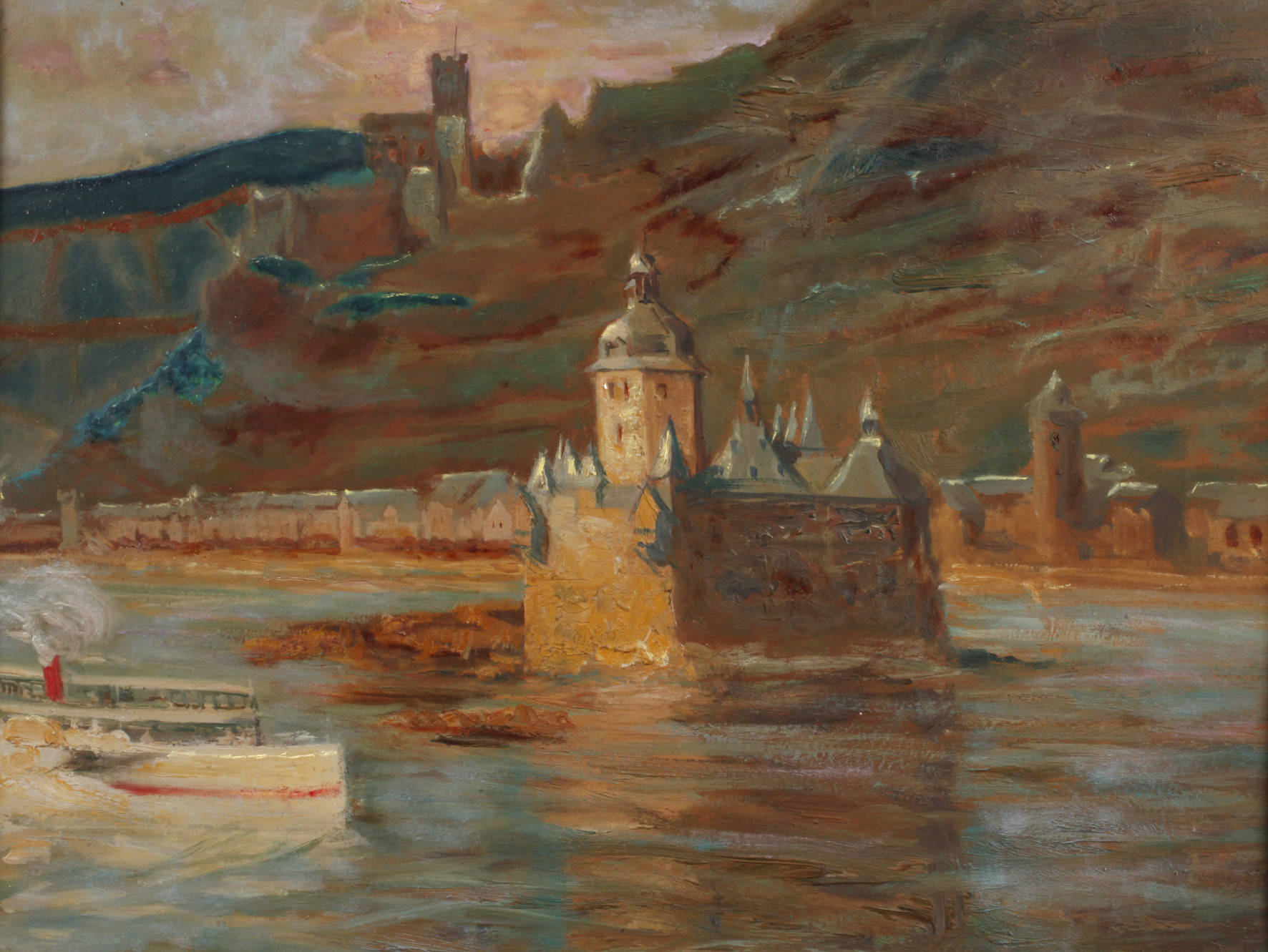 Rheinansicht mit der Burg Pfalzgrafenstein