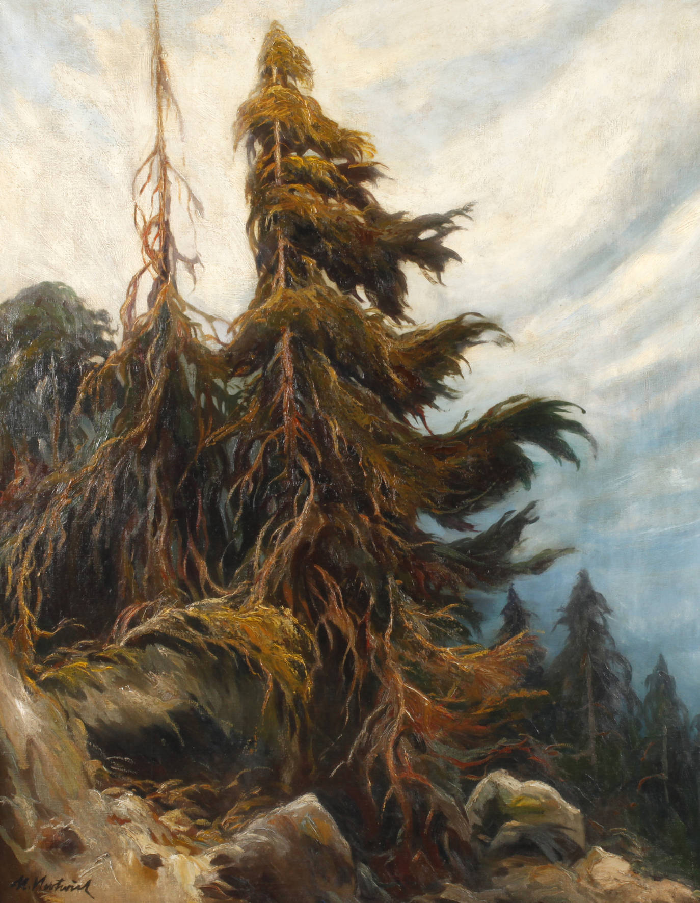 Max Herterich, Fichten im Gebirge