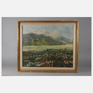 Prof. Otto Hamel, ”Partenkirchen mit Zugspitze”