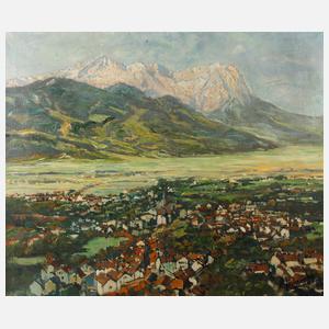 Prof. Otto Hamel, ”Partenkirchen mit Zugspitze”