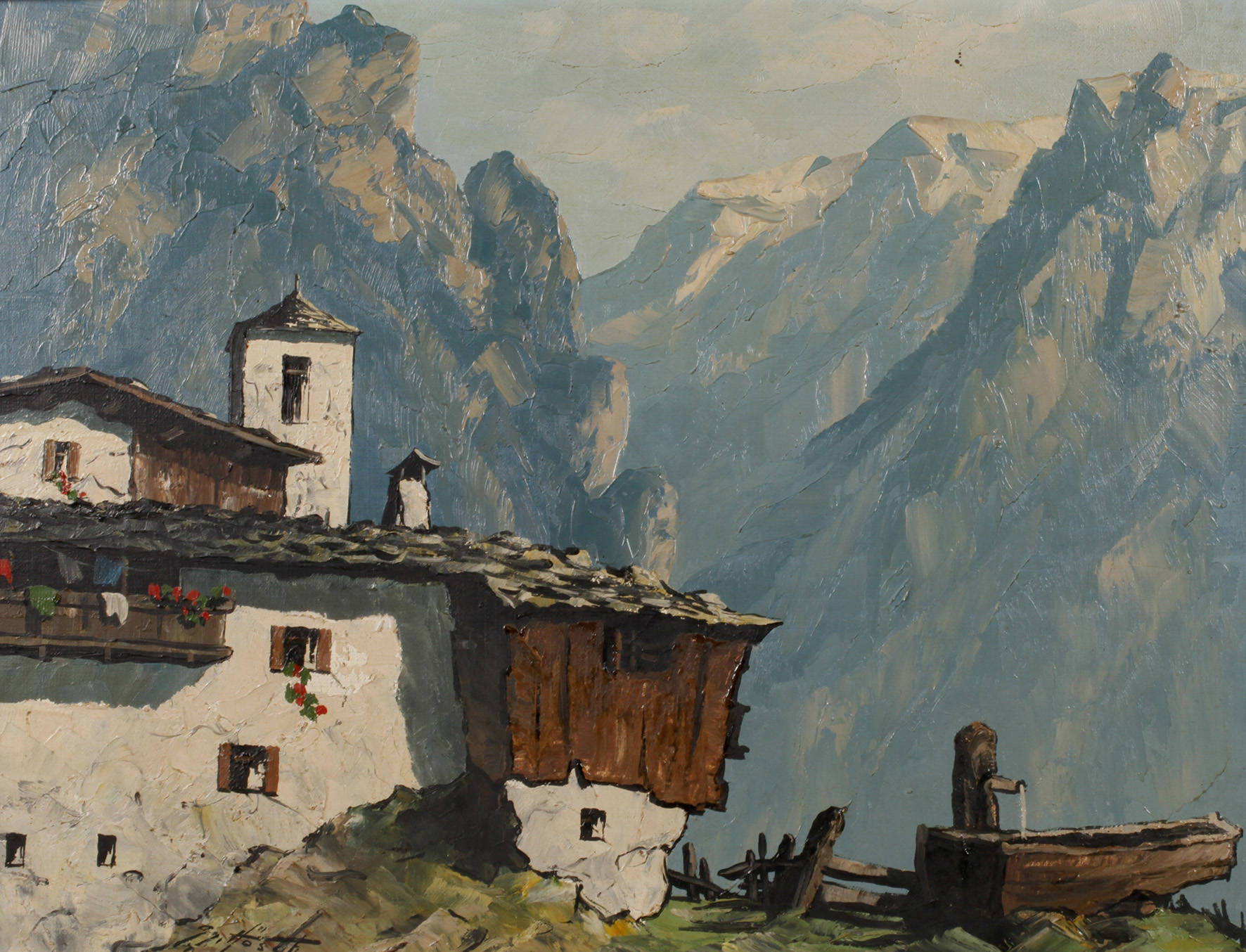 Georg Hösch, Bergbauernhof in den Alpen