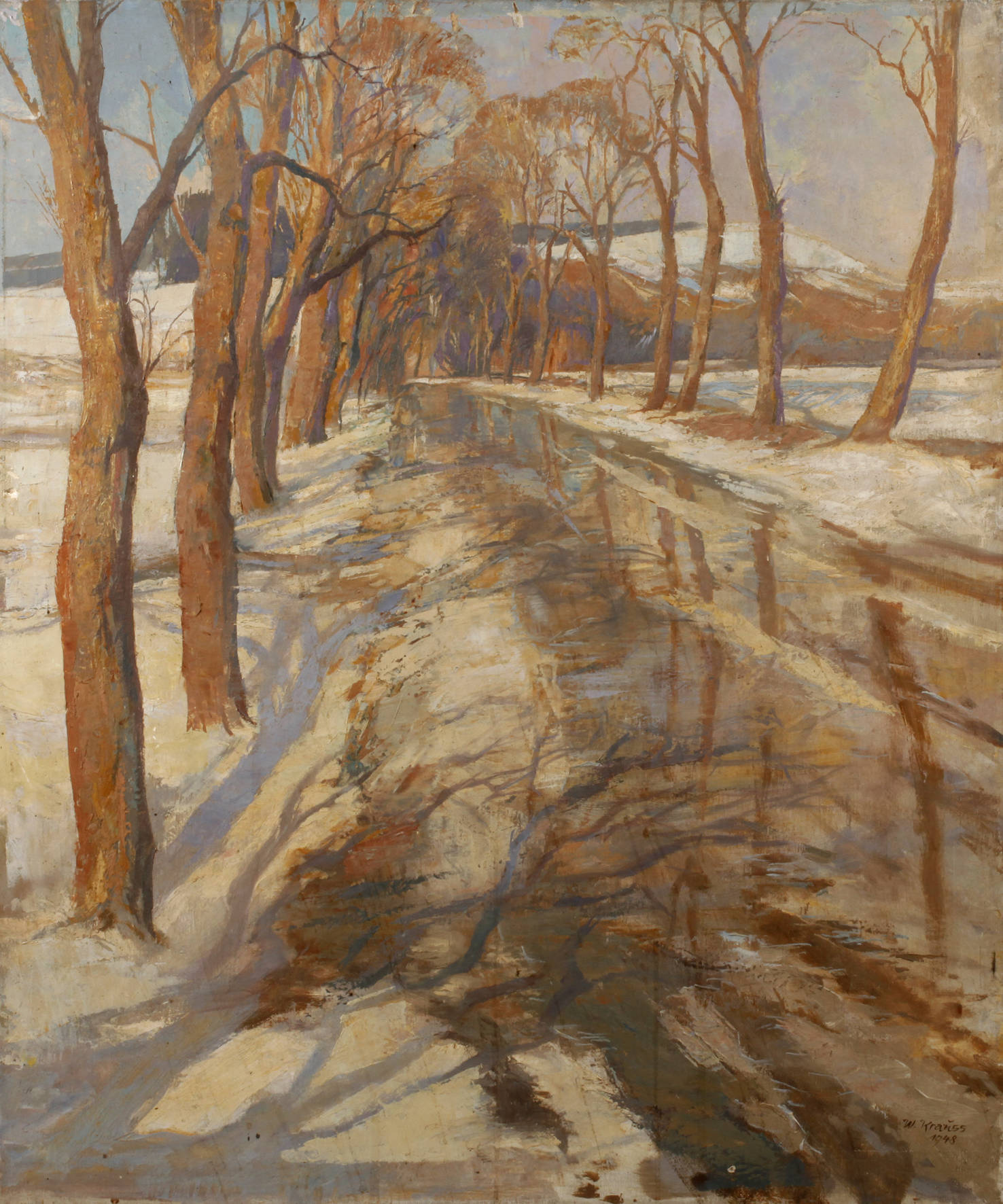 W. Krauss, Winterliche Allee