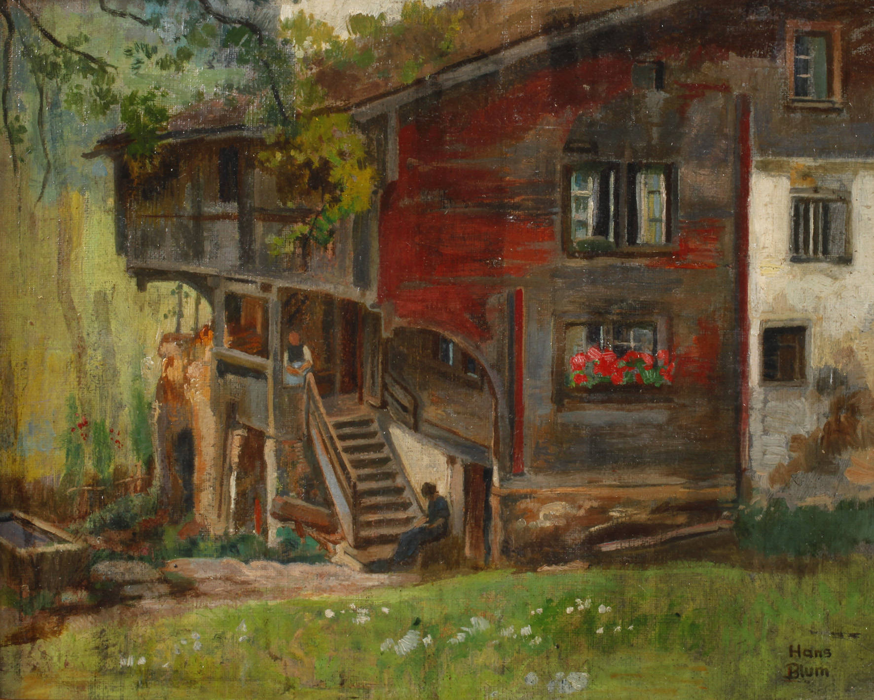 Prof. Hans Blum, Bauernhaus im Sommer