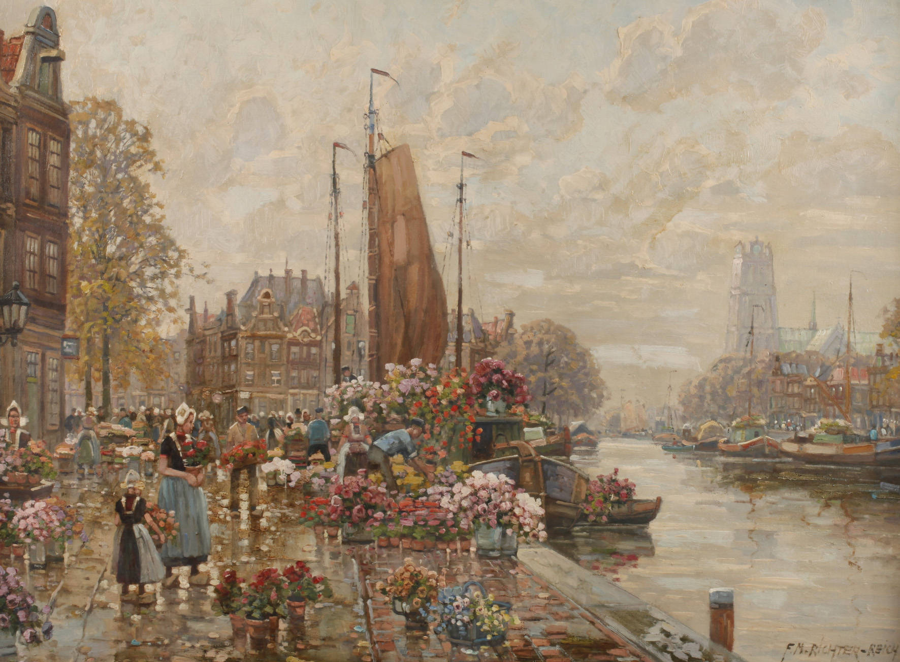 F. Max Richter-Reich, Holländischer Blumenmarkt