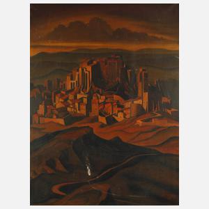 Paul Ricken, Stadtansicht ”Olevano” nach Alexander Kanoldt