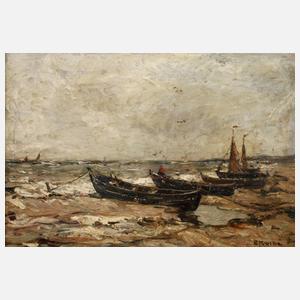 Ernst Kolbe, ”Fischerboote an der Ostsee”