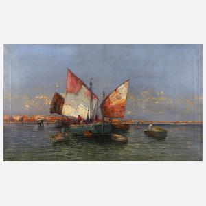 H. Wagner, Boote in der Lagune von Venedig