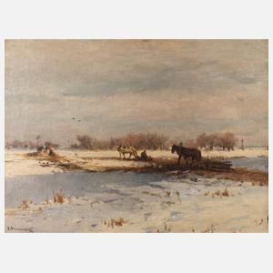 Sergei Ivanovitch Svetoslavsky, Pferdeschlitten in Winterlandschaft