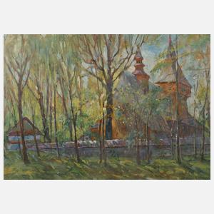 S. Kowalsky, S., Kirche hinter Bäumen