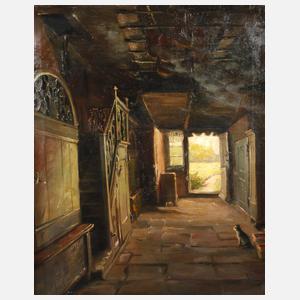 Bauerndiele mit Katze