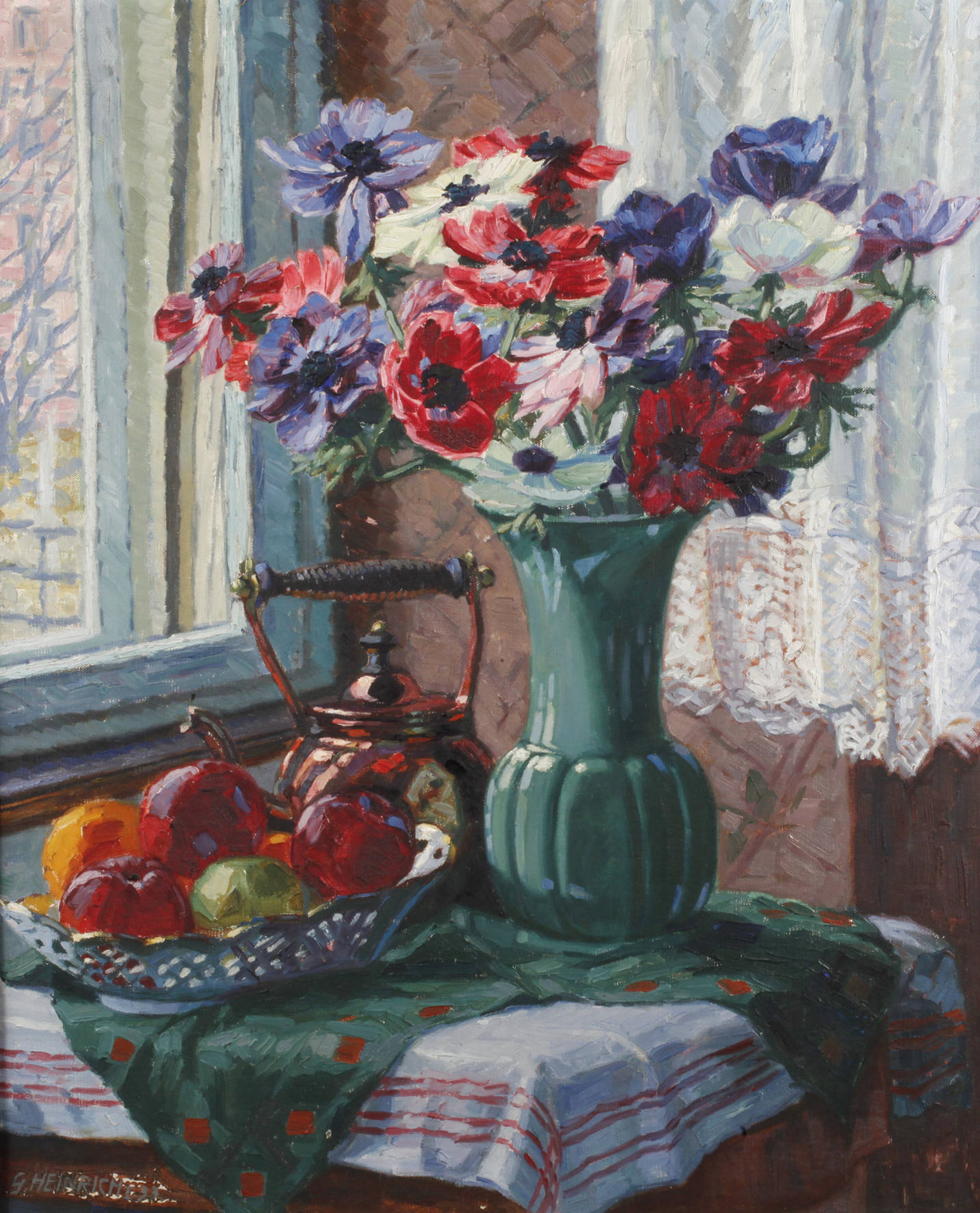 Gertrud Heinrich, Kronen-Anemonen am Fenster