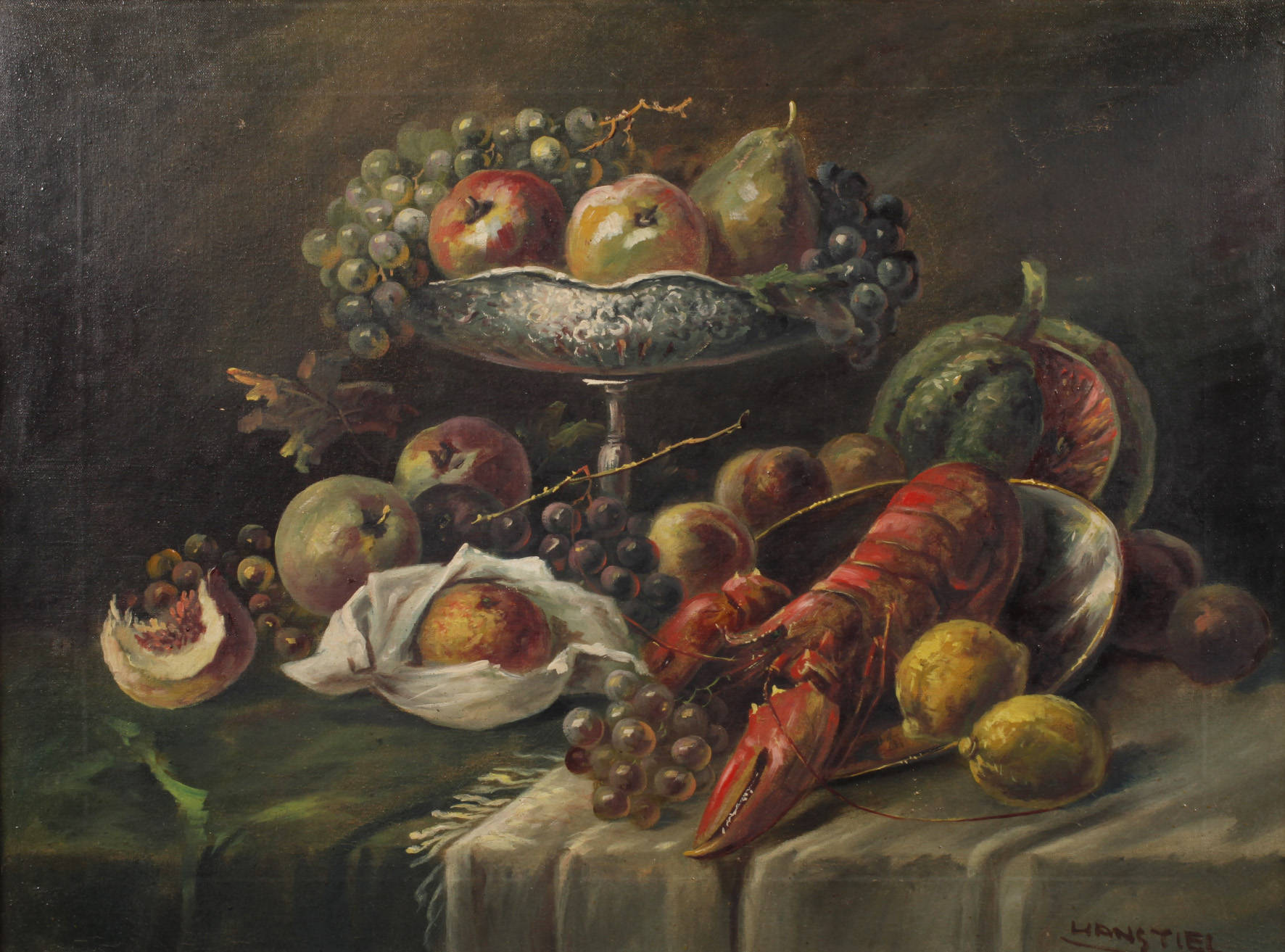 Hans Tiel, Tafelstillleben mit Hummer